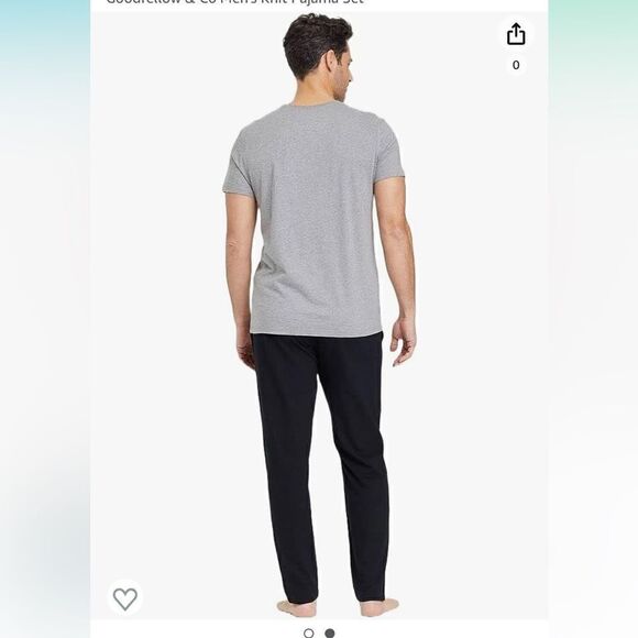 Goodfellow & Co Men's Knit Pajama Set NWT shorts sleeves long pants Sz 32/34 - Picture 7 of 7